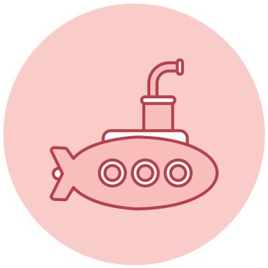 Denizaltı. Web simgesi vektör illüstrasyonu