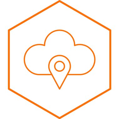 Bulut Konumu basit simge, vektör illüstrasyonu