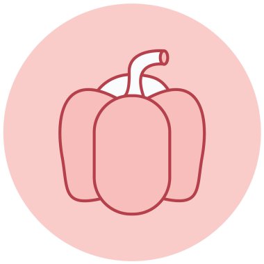 Beyaz arkaplanda çan biberi simgesi.