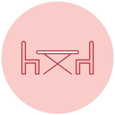 Masa ve sandalyeler. Web simgesi basit illüstrasyon 