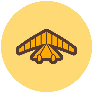 paraglider simgesi, basit tasarım vektör çizimi