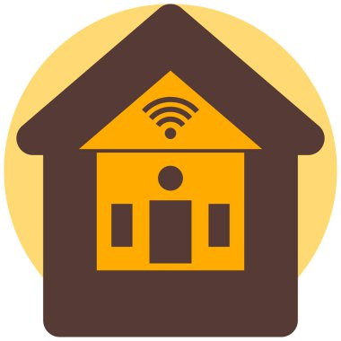 Eve. Web simgesi basit illüstrasyon