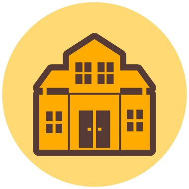 Bina. Web simgesi basit illüstrasyon