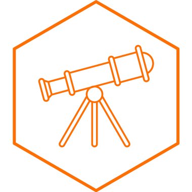 Teleskop simgesi. Düz dizayn. vektör illüstrasyonu.