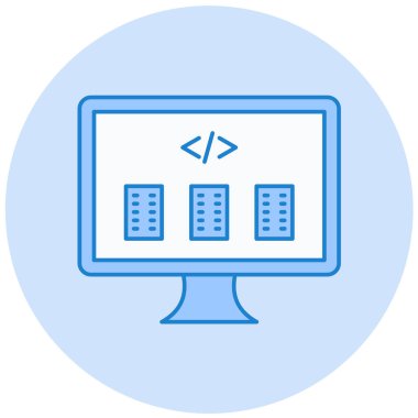 Kodlama. Web simgesi basit illüstrasyon