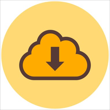 Bulut. Web simgesi basit illüstrasyon