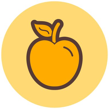 Elma. Web simgesi basit illüstrasyon