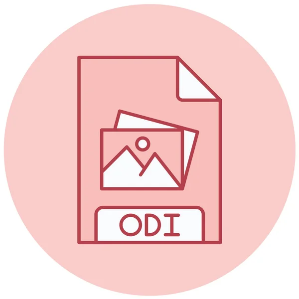 Odiファイル形式のアイコンベクトル図 — ストックベクタ