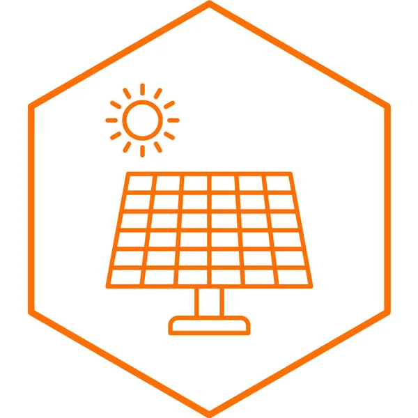 Solar Energy Panel Icon Outline Illustration Sun Vector Icons Web — Stock Vector