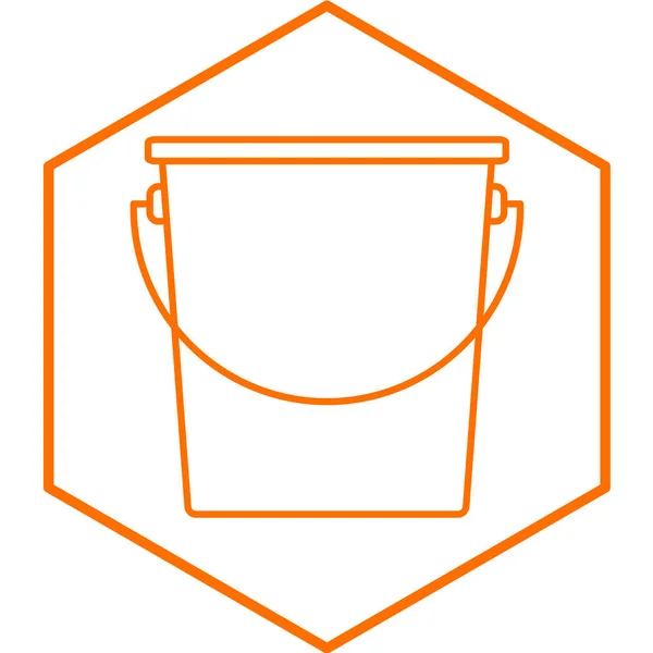 Icône Seau Orange Isolé Sur Fond Blanc Illustration Vectorielle — Image vectorielle