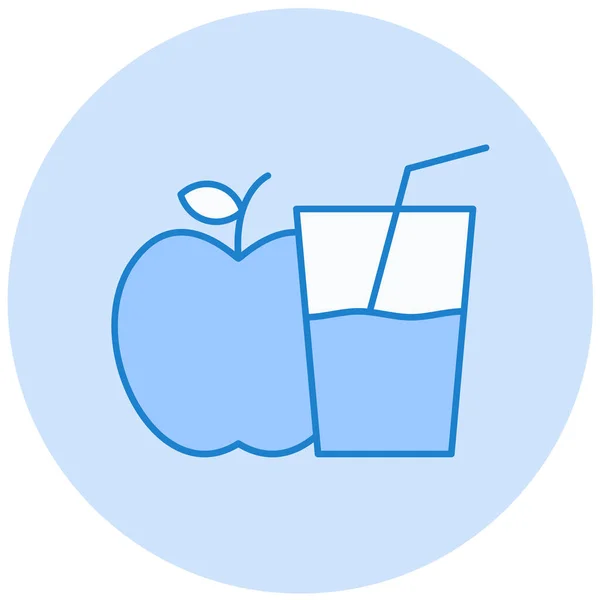 Яблочный Сок Простая Иллюстрация — стоковый вектор