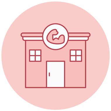 Spor salonu. Web simgesi basit tasarım