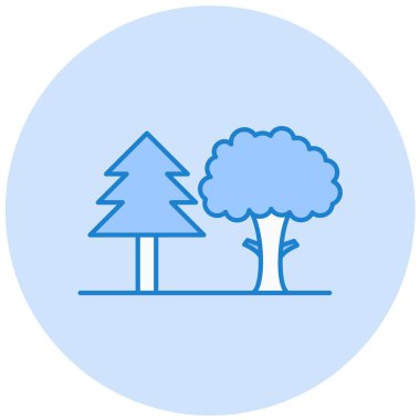 Ağaçlar. Web simgesi basit illüstrasyon