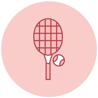 Tenis raketi simgesi, vektör illüstrasyonu