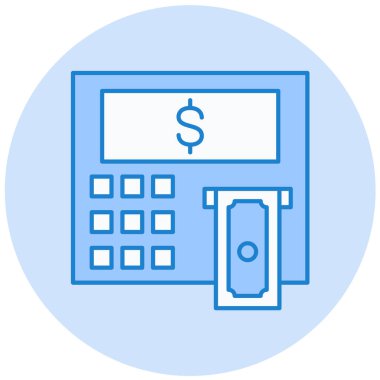 ATM 'de. Web simgesi basit illüstrasyon