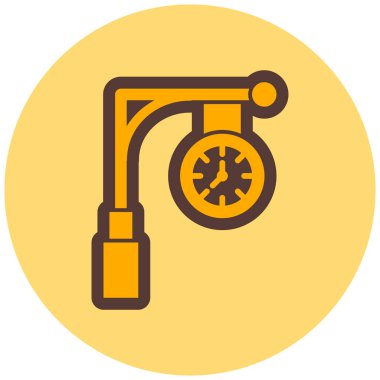 Saat simgesi, basit tasarım vektörü çizimi