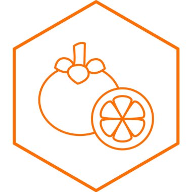 Mangosteen simge vektör illüstrasyonu