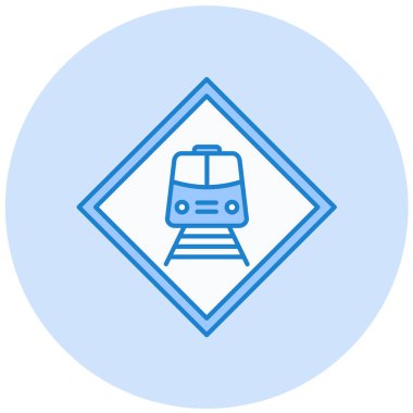 Bir tren simgesinin vektör illüstrasyonu