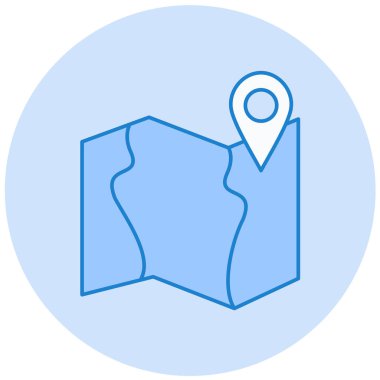 Harita. Web simgesi basit illüstrasyon