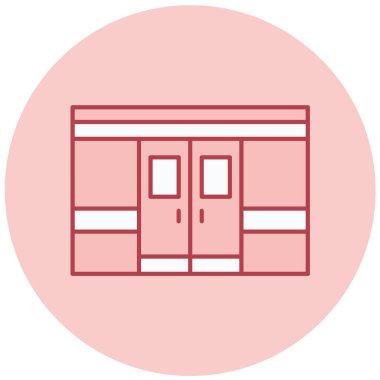 Otelde. Web simgesi vektör illüstrasyonu