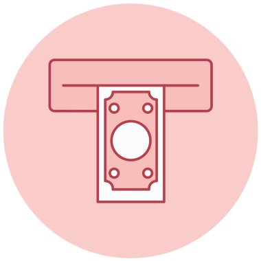 ATM 'de. Web simgesi basit illüstrasyon