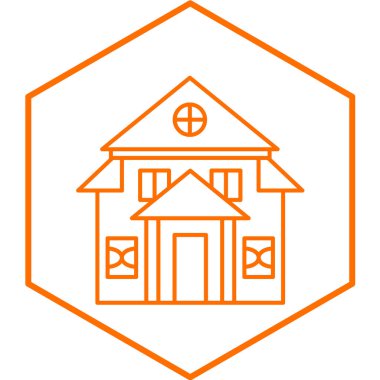 Bungalow simgesinin vektör illüstrasyonu