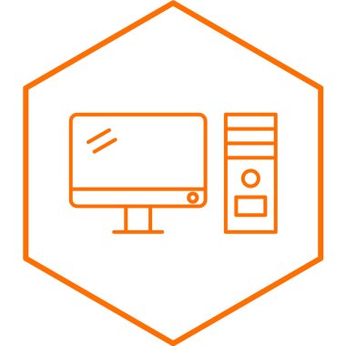 Bilgisayar monitörü simgesi. vektör illüstrasyonu