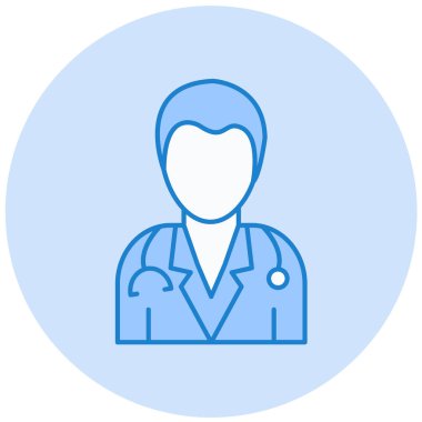 Doktor. Web simgesi basit illüstrasyon