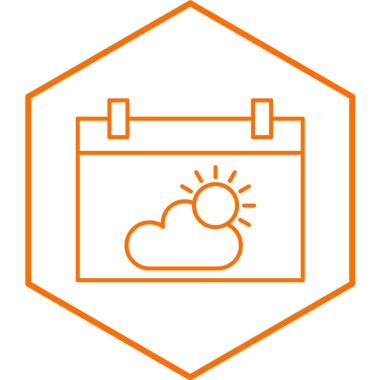 turuncu çizgi takvim simgesi beyaz arkaplanda izole edildi. vektör illüstrasyonu