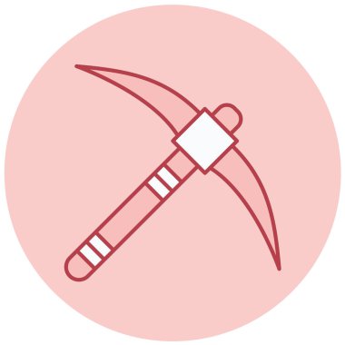 Bir kazma simgesinin vektör illüstrasyonu