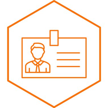 Kimlik kartı basit simge, vektör illüstrasyonu