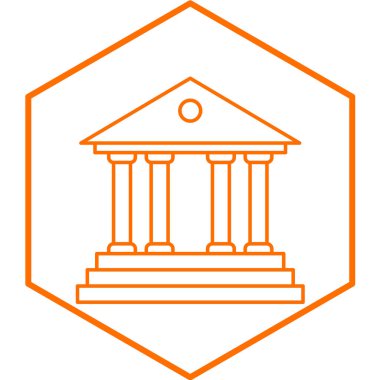 Banka binası ikonu. Vektör illüstrasyonu