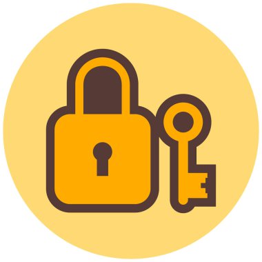 Kilit. Web simgesi basit illüstrasyon