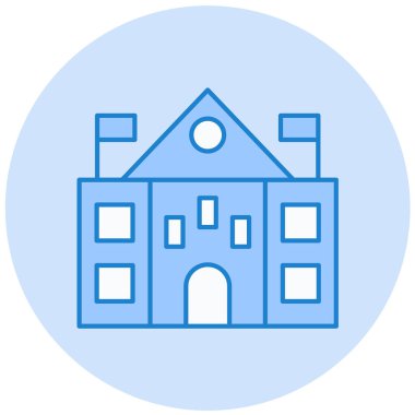 Bina. Web simgesi basit illüstrasyon