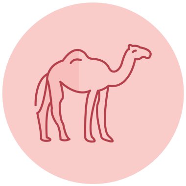 Deve yassı ikon vektör çizimi