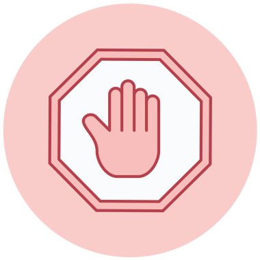 dur işareti simgesi, vektör çizimi