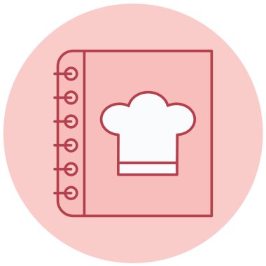 Yemek kitabı ikonu. vektör illüstrasyonu