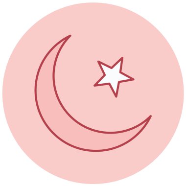 Ay. Web simgesi basit illüstrasyon