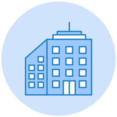 Bina. Web simgesi basit illüstrasyon