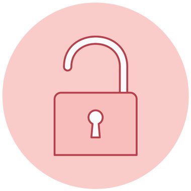 Asma kilit. Web simgesi basit illüstrasyon