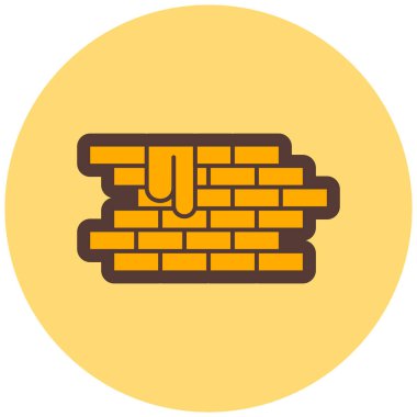 tuğla duvar. Web simgesi basit illüstrasyon