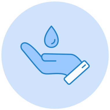 el ele tutuşan su damlası simgesi