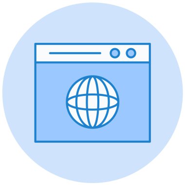 Tarayıcı. Web simgesi basit illüstrasyon