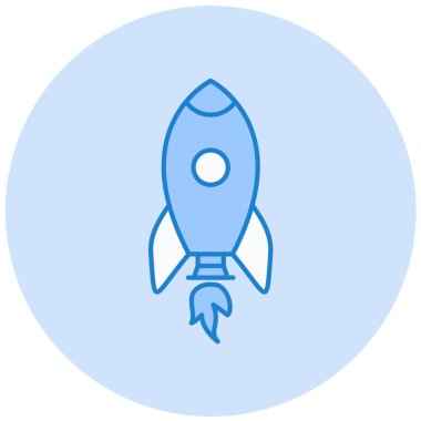 Roket. Web simgesi basit illüstrasyon