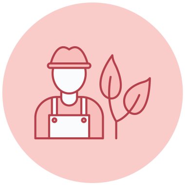 Bitki çizgi vektör simgesine sahip çiftçi