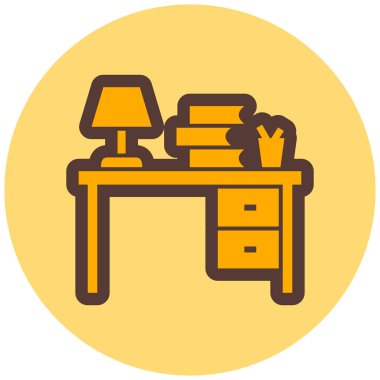 Masa lambası düz vektör simgesi