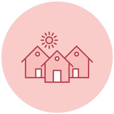 Evler. Web simgesi basit illüstrasyon