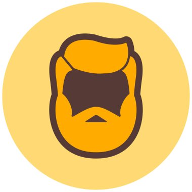 Erkek yüzü ikonu. Beyaz arkaplanda izole edilmiş web tasarımı için sakallı erkek vektör simgelerinin basit çizimi