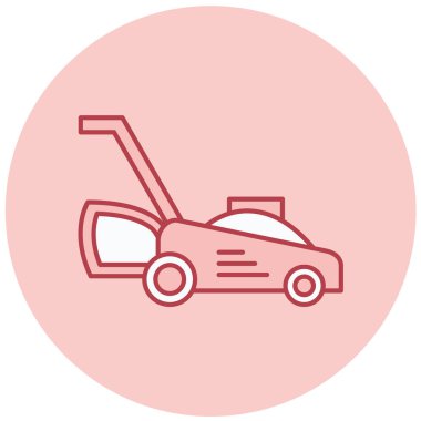 Çim biçme makinesi ikonu. vektör illüstrasyonu