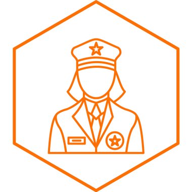 Düz stil polis ikonu. vektör illüstrasyonu.